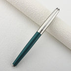 Calligraphy Fountain Pen – Bent Nib Silver Green for Painting and Office