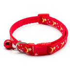 Adjustable Moon Star Dog Collar – Cute Bell Pet Necklace for Small Dogs and Cats