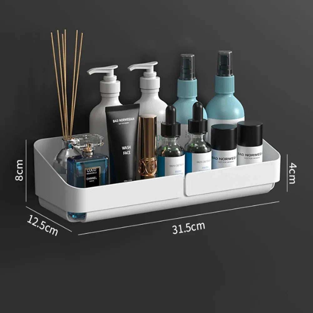 Adhesive Wall Storage Shelf – No-Drill Organizer for Bathroom and Kitchen