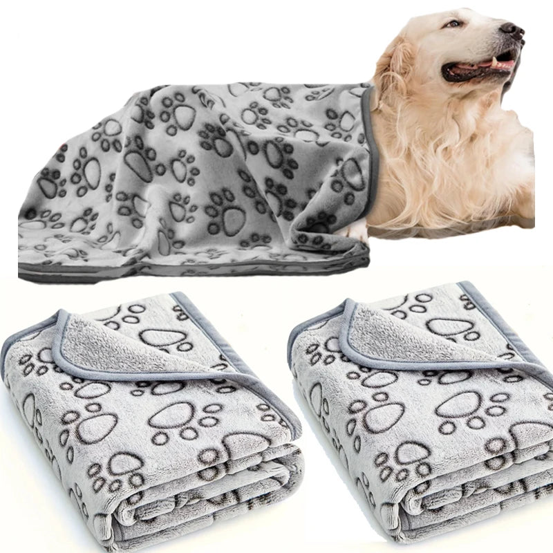 Fluffy Cartoon Pet Blanket – Warm Soft Mat for Dogs and Cats