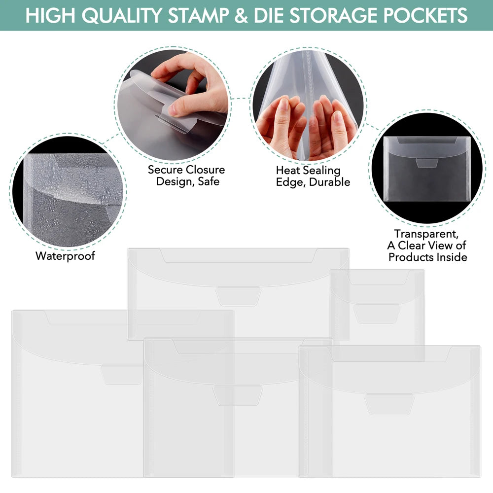 Plastic Stamp and Die Storage Pockets – Waterproof Sleeves for Crafting