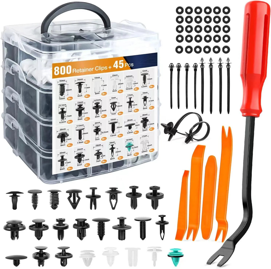 Automotive Plastic Fastener Kit – Bumper and Fender Rivet Retainers for Car Repair