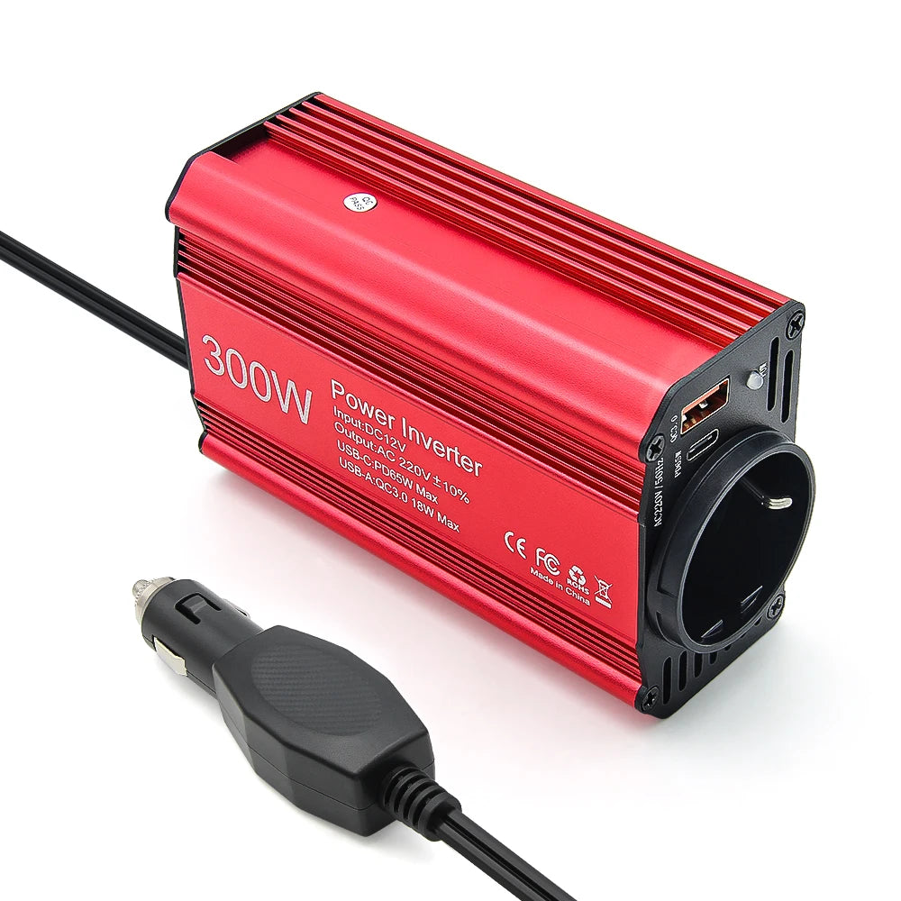 Car Power Inverter – 300W DC to AC Adapter for Road Trips and Travel