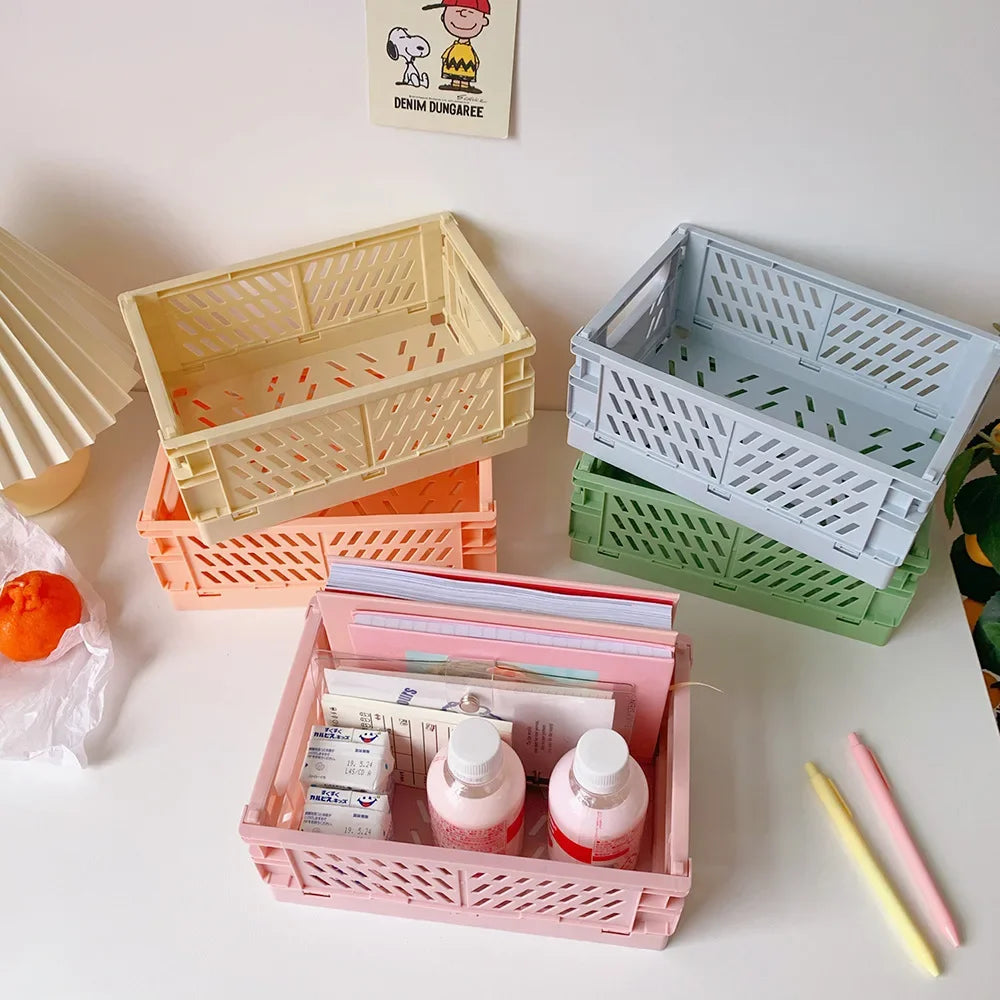 Foldable Storage Crate – Collapsible Organizer for Toys and Desk Supplies