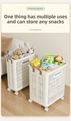 Rolling Laundry Hamper – Large Capacity Collapsible Basket for Bathroom
