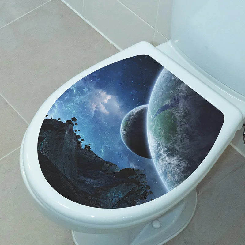 Decorative Toilet Seat Decal – Underwater Sea Shell Art for Bathroom Decor