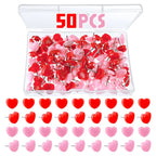 Heart Push Pins – Decorative Red Thumbtacks for Cork Boards and Office Decor