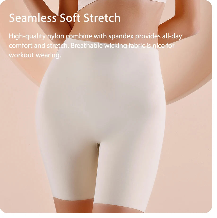 Seamless High Waist Shapewear – Tummy Control Ice Silk Shorts for Sports