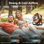 Portable Camping Fan – 20000mAh Rechargeable LED Tent Light for Outdoor Travel