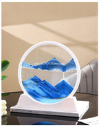 3D Moving Sand Art Frame – Dynamic Liquid Hourglass for Office Home Decor