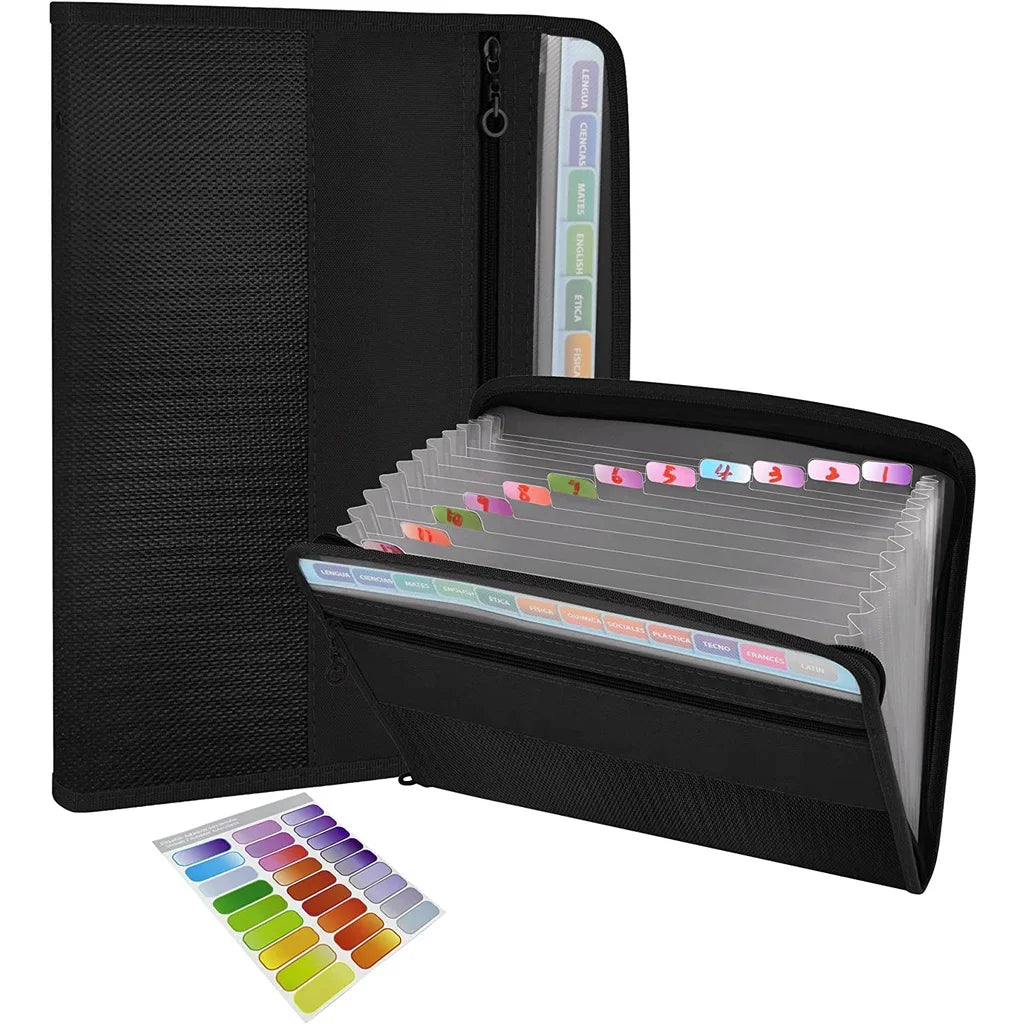 Expanding Accordion File Organizer – 13 Pockets with Zipper for Office