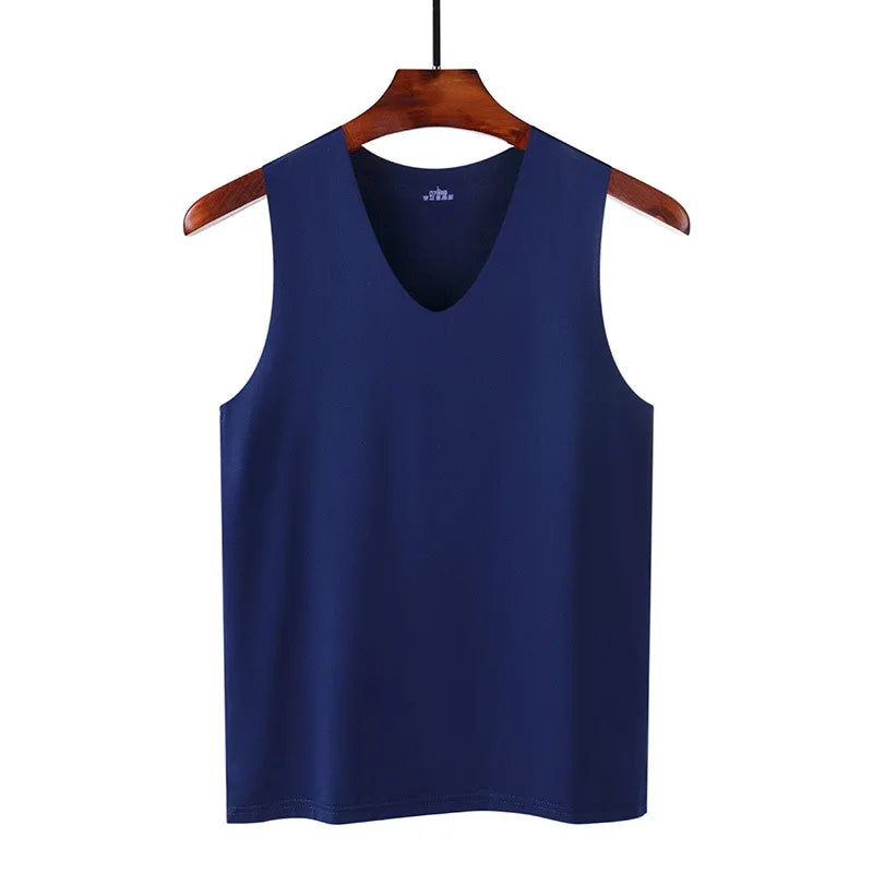 Ice Silk Tank Top – Breathable Slim Fit Undershirt for Gym and Sports