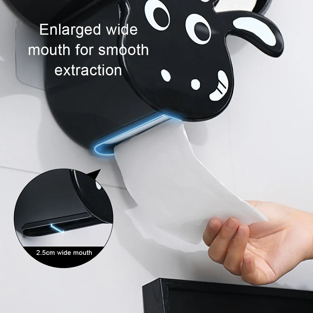 Sheep Toilet Paper Holder – Wall Mounted Metal Organizer for Bathroom Decor