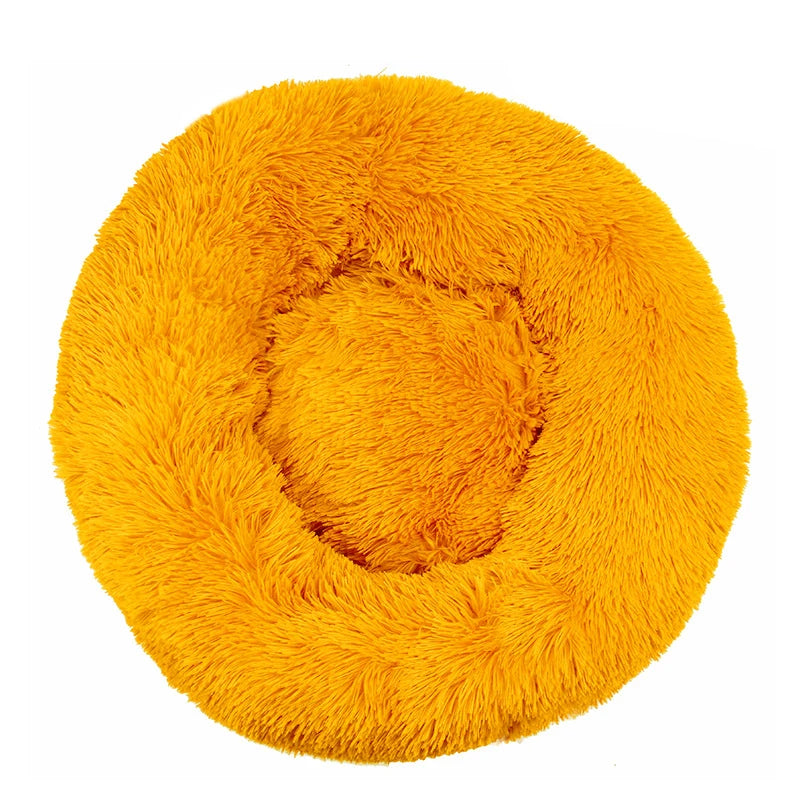 Round Plush Pet Bed – Soft Warm Dog House for Large and Medium Pets