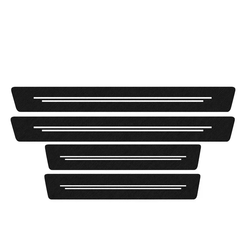 Carbon Fiber Door Sill Guards – Protective Adhesive Strips for Car Styling
