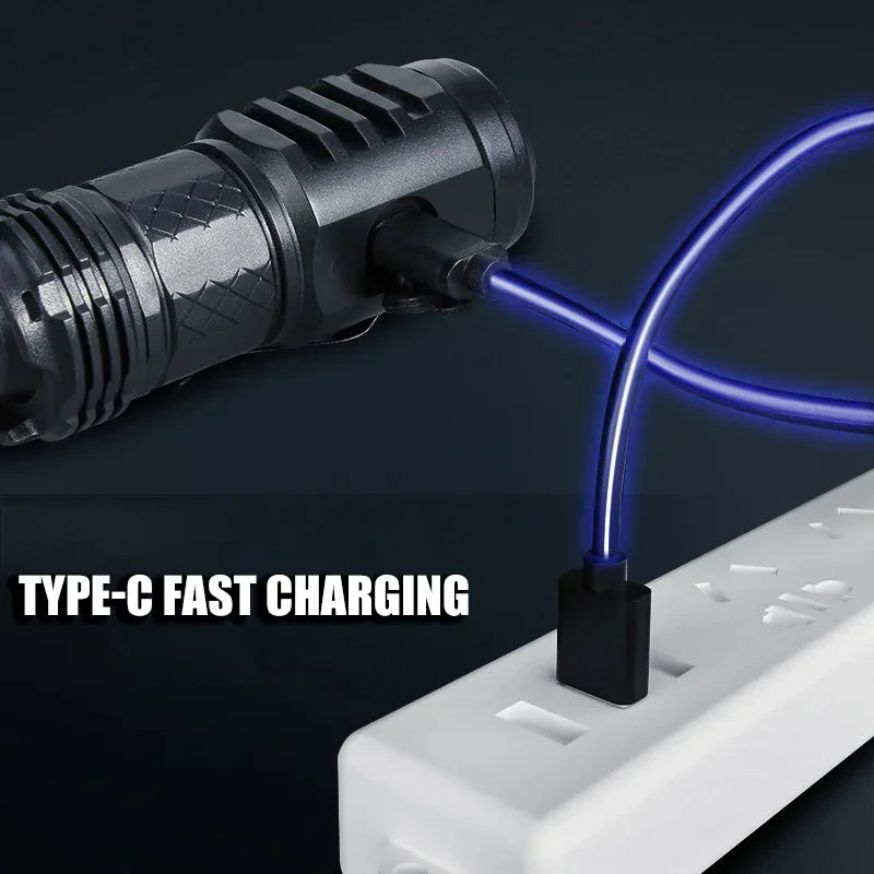 Rechargeable LED Flashlight – High-Lumen USB Torch for Camping and Hiking