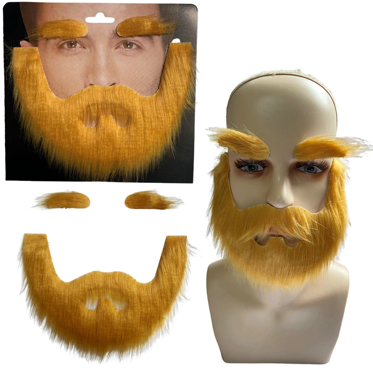 Handmade Mustache and Beard Set – Realistic Costume Props for Halloween Cosplay
