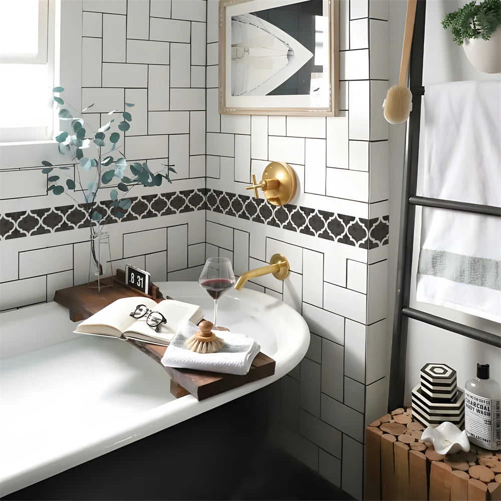Self-Adhesive Waist Line Stickers – Waterproof Border Mural for Kitchen Decor