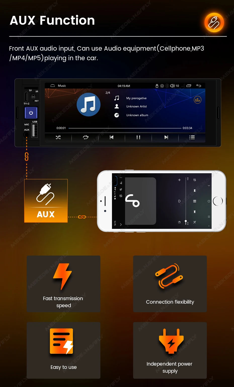 Car Multimedia Player – 6.86 Inch Touchscreen for Apple CarPlay and Android