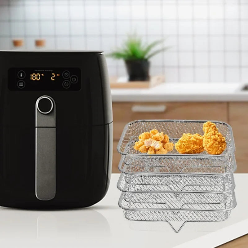 Stackable Air Fryer Rack – Stainless Steel Tray for Oven Cooking