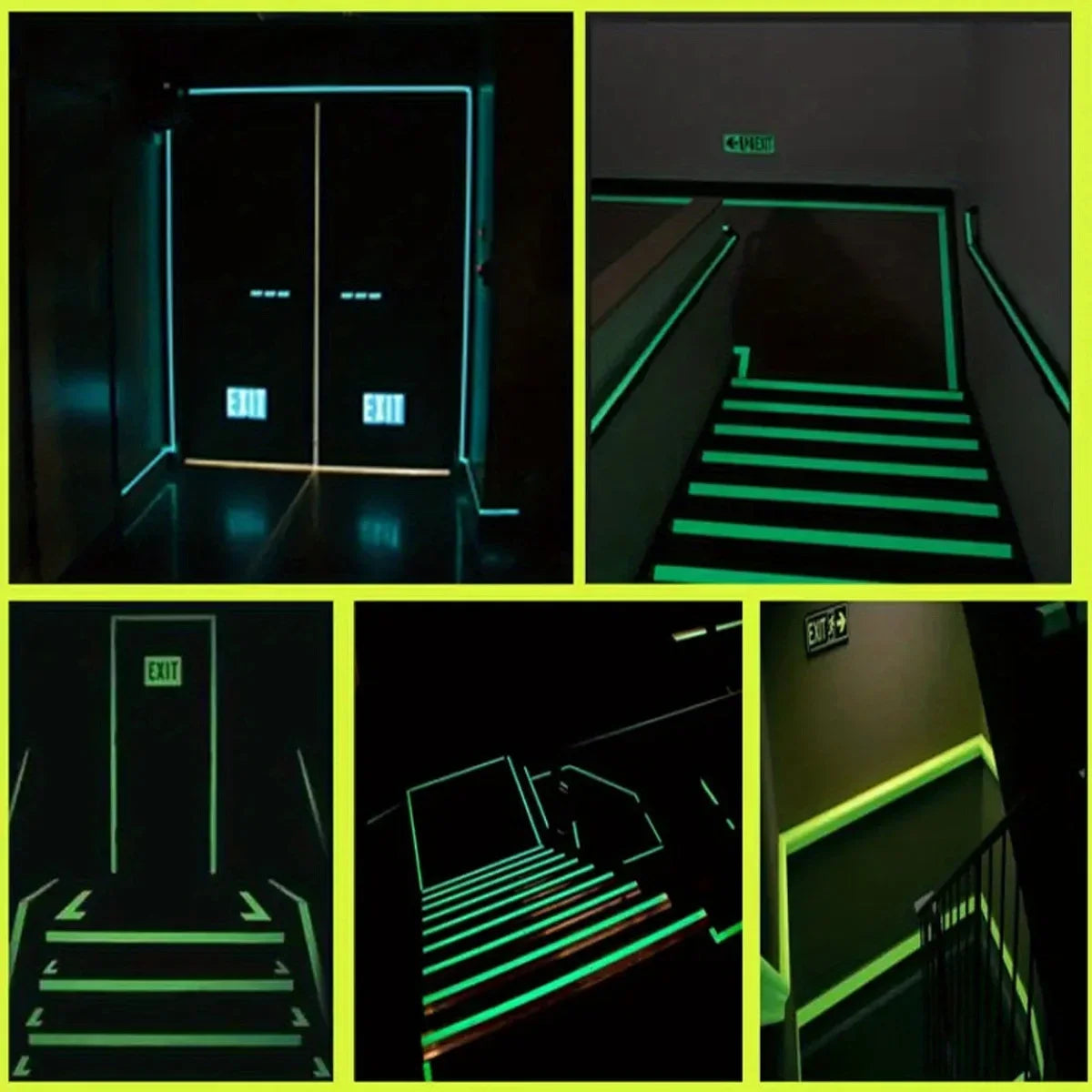 Luminous Safety Tape – 1cm x 3m Fluorescent Glow Strip for Stair Fire Warning