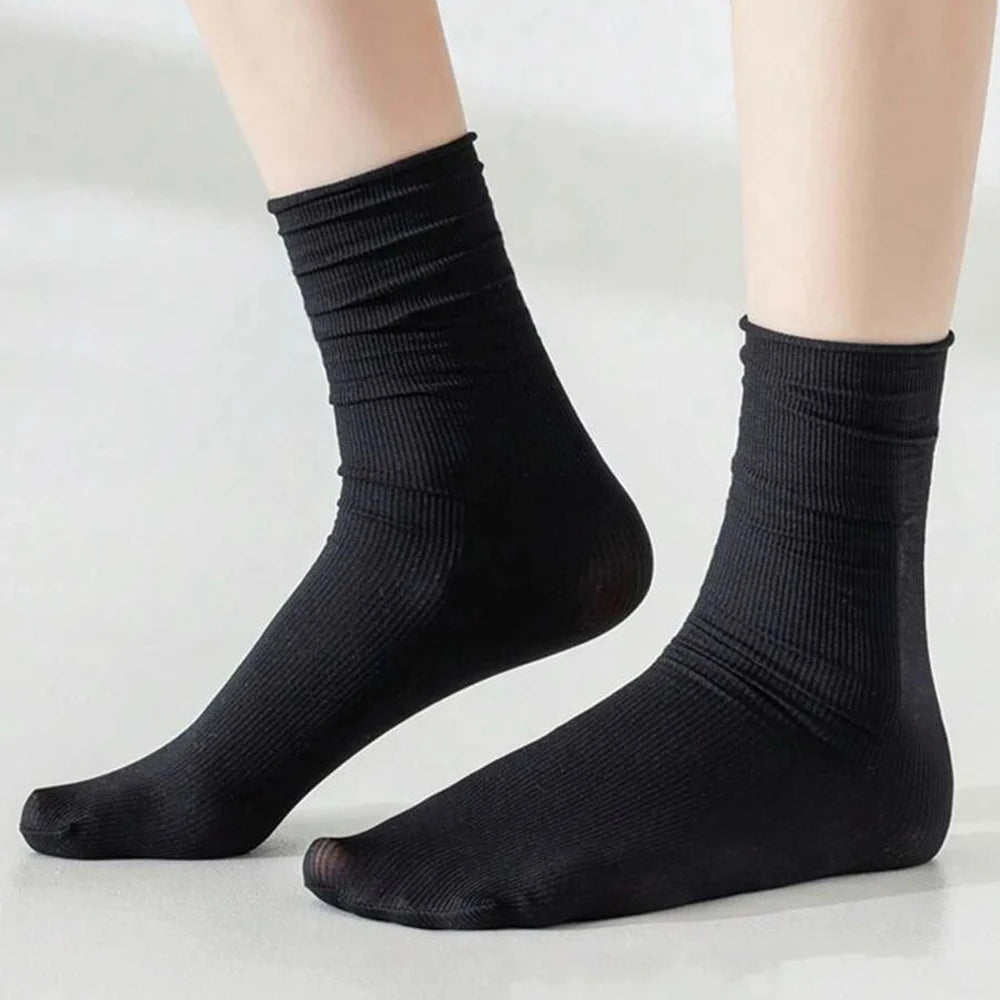 Women Mid Length Cotton Socks – Soft Breathable Casual Daily Wear