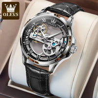 Automatic Skeleton Mechanical Watch – Transparent Leather Strap for Business Men