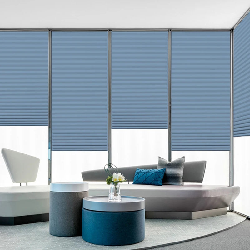 Self-Adhesive Pleated Blinds – Half Blackout Privacy Shades for Home Windows