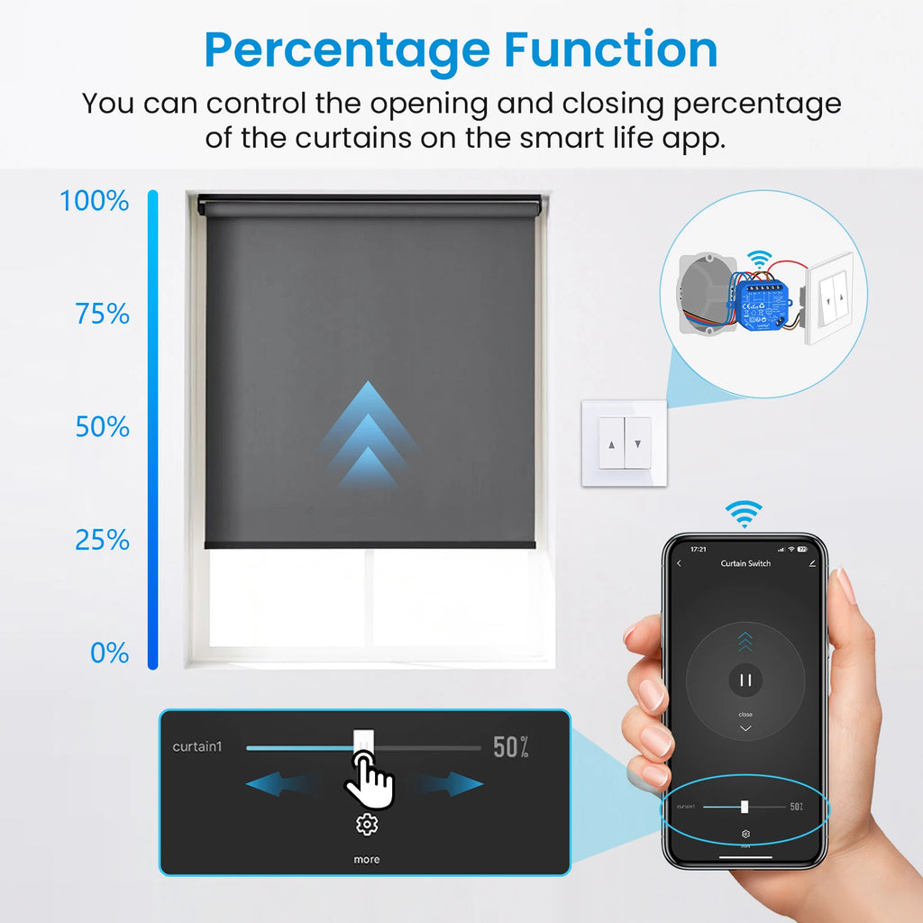 Smart Roller Shutter Switch – Voice Control for Automated Home Blinds