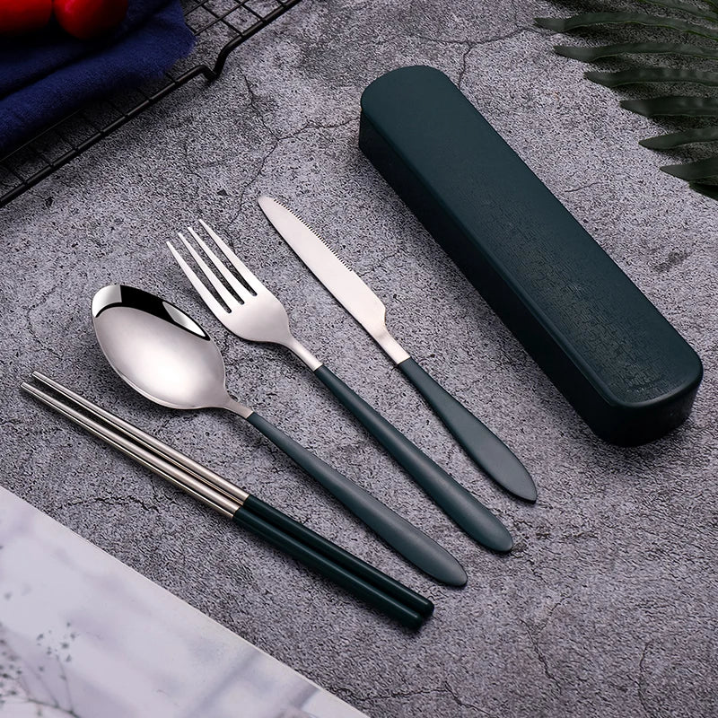 Portable Stainless Steel Cutlery Set – Durable Flatware for Camping and Travel