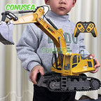 Alloy RC Excavator Toy – 2.4G Remote Control Engineering Truck for Kids