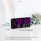 LED Digital Wall Clock – Temperature and Date Display for Home Office