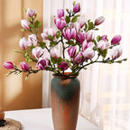 Silk Magnolia Flower Bouquet – Artificial Floral Decor for Wedding Party