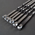 Stainless Steel BBQ Skewers – 55cm Long Handle Grill Sticks for Outdoor Cooking