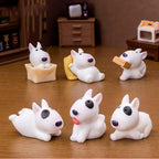 Mini Bull Terrier Dog Figurine – Micro Landscape for Home Desktop Decor