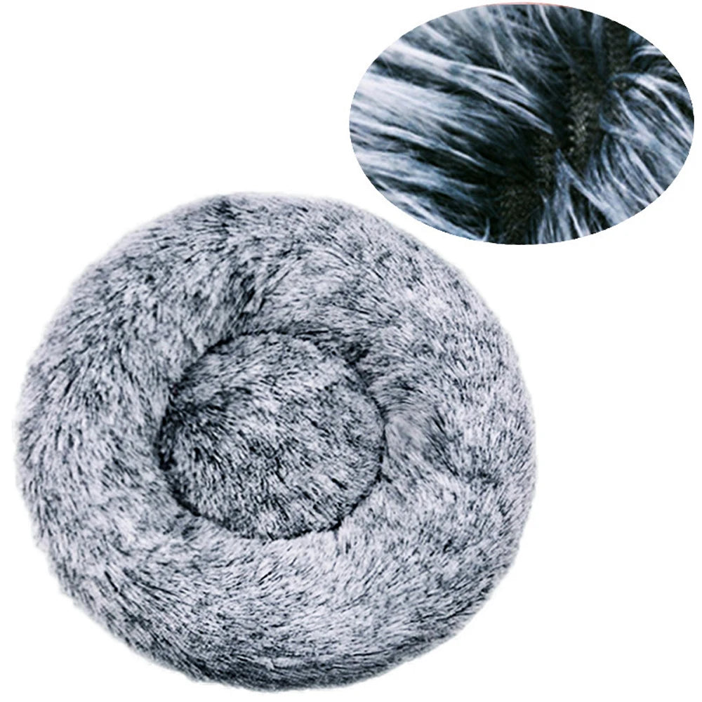 Plush Round Pet Bed – Warm Washable Sofa for Small to Large Dogs and Cats