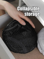 Mesh Foldable Laundry Basket – Minimalist Monochrome Hamper for Bathroom