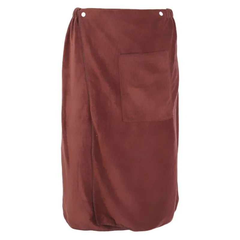 Wearable Polyester Bath Towel with Pocket – Soft Absorbent Wrap for Gym Beach
