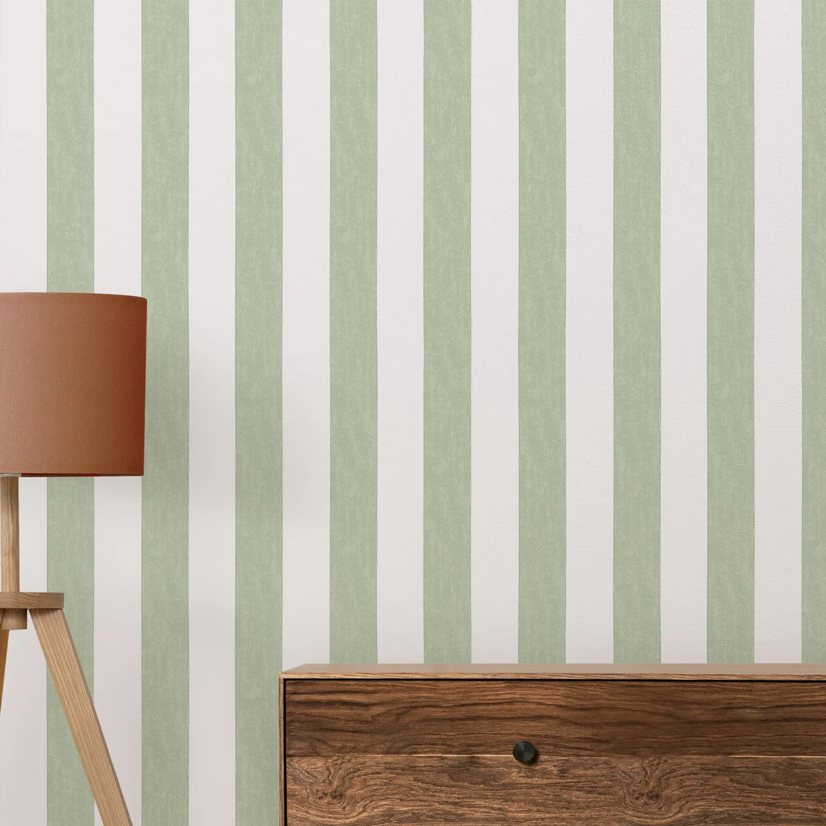 Geometric Stripe Peel and Stick Wallpaper – Modern Green Mural for Home Decor