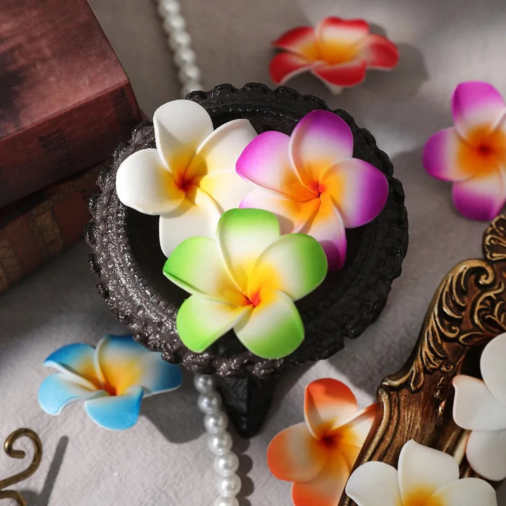 Artificial PE Foam Flowers – 5cm Hawaiian Plumeria for Wedding Decor DIY Crafts