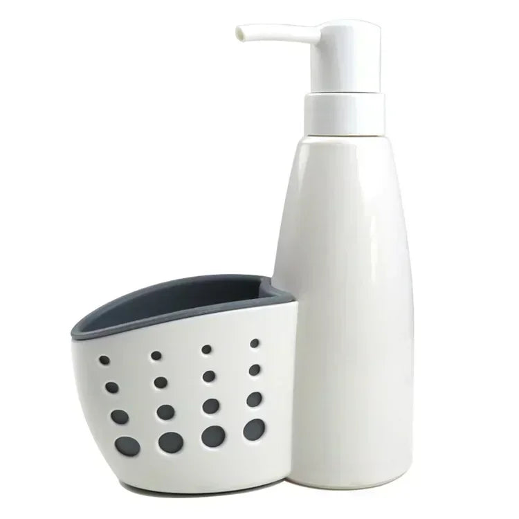 Soap Dispenser with Sponge Holder – 2-in-1 Kitchen Sink Organizer for Home