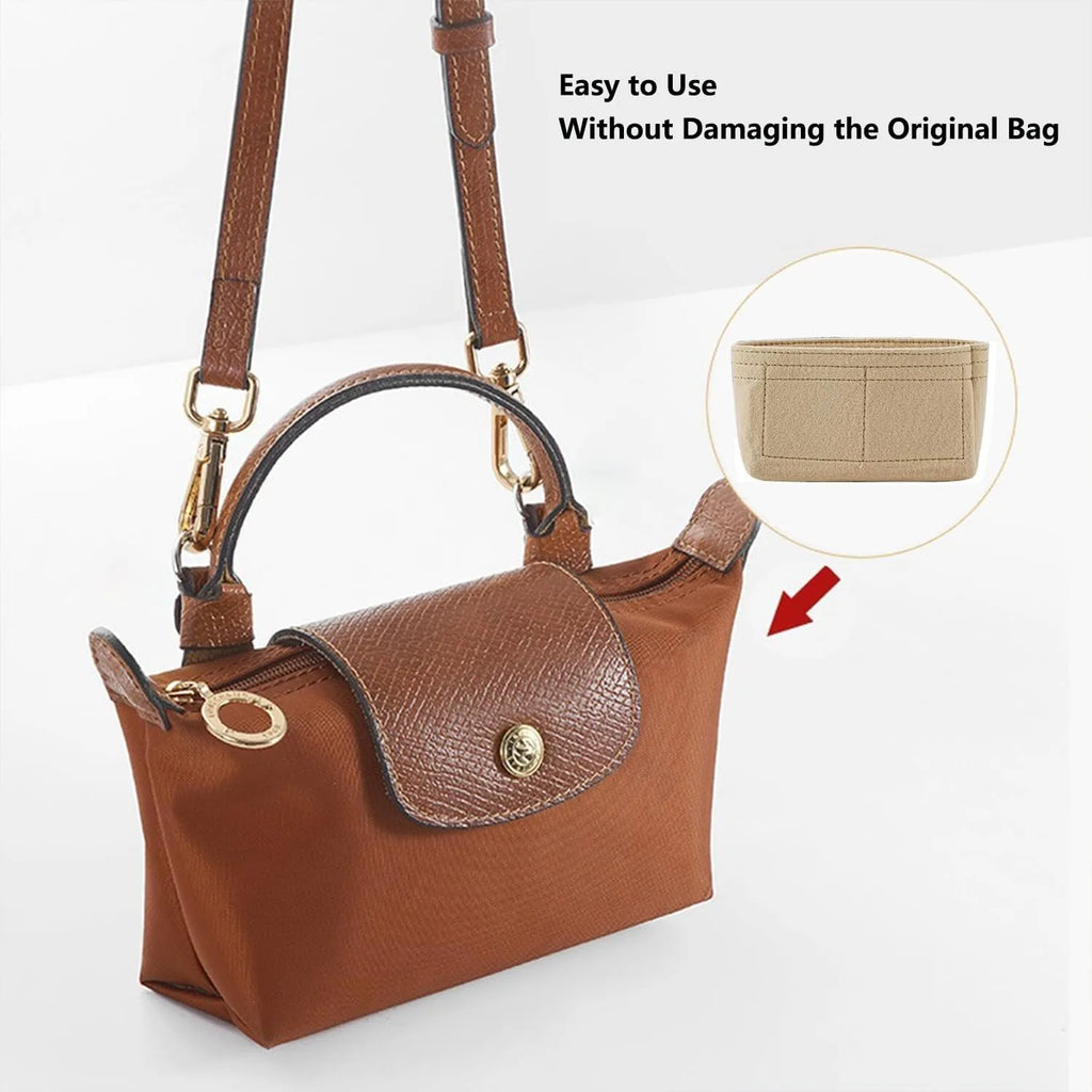 Felt Handbag Organizer – Liner Insert for Longchamp Small Tote Bags