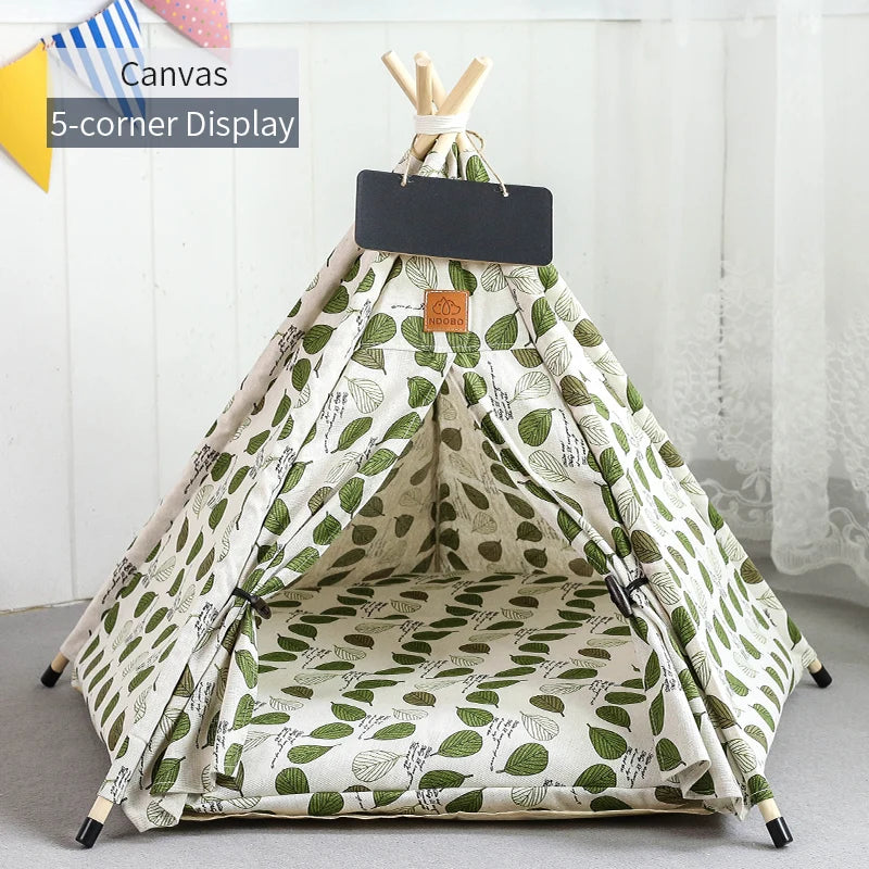 Portable Pet Teepee – Washable Indoor House for Cats and Small Dogs