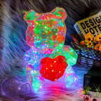 LED Teddy Bear Night Light – 30cm Colorful Plush Gift for Bedroom Decor