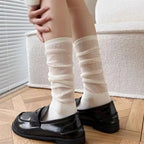 Vertical Striped Mid-Length Socks – Breathable Cotton for Daily Wear