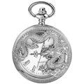 Vintage Hollow Chinese Dragon Pocket Watch – Roman Numeral Necklace Gift