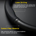 Carbon Fiber Steering Wheel Cover – Anti Slip Leather for Vehicle Interior