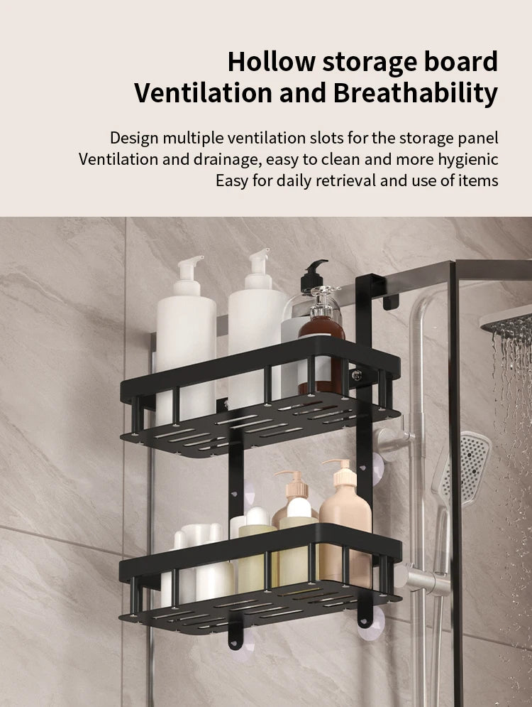 Three-Layer Wall Mounted Bathroom Rack – Shower Storage Organizer