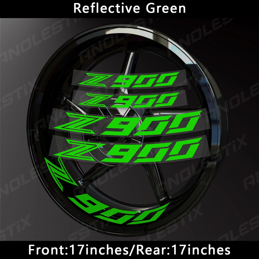 Reflective Motorcycle Rim Stripes – Wheel Hub Decals for Kawasaki Z900