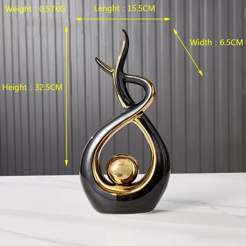 Ceramic Nordic Figurine – Modern Minimalist Statue for Home Living Room Decor
